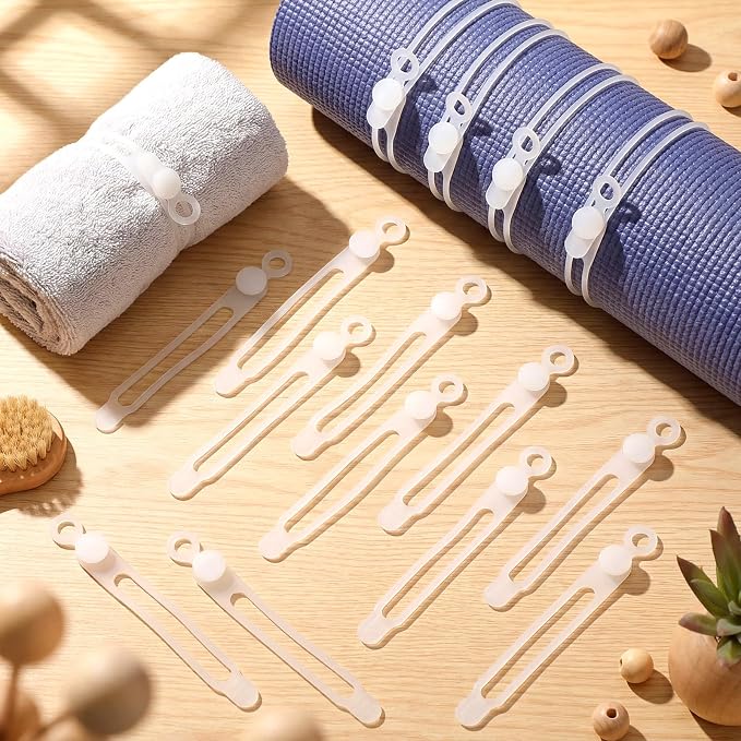 Nuanchu 40 Pcs Silicone Cable Ties Reusable Holder Adjustable Straps Multipurpose Charging Cable Organizer for Fastening Charging Cords Wires(4.17 Inch,Translucent)