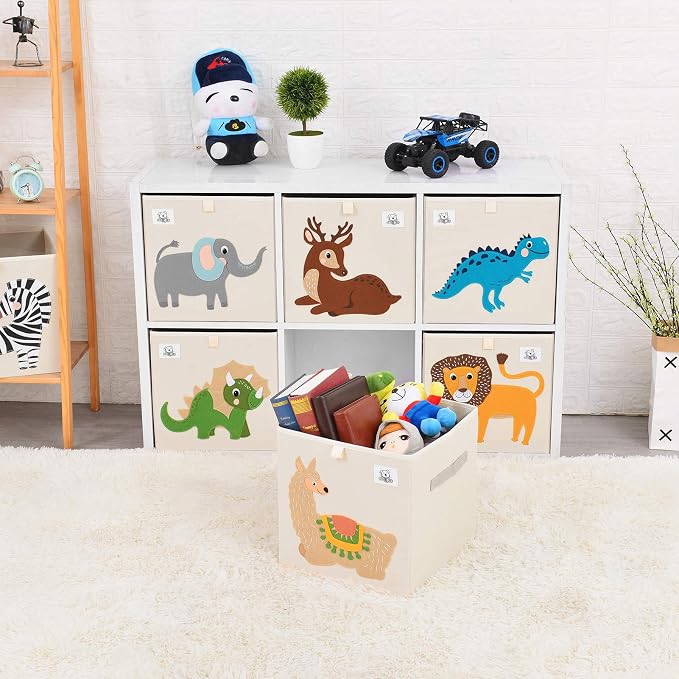 Foldable Animal Cube Storage Bins Fabric Toy Box/Chest/Organizer for Toddler/Kids Nursery, Playroom, 13 inch (Dog)