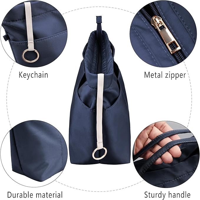 Vercord Purse Insert Organizers for Tote Handbag Bag in Bag with Zipper Liner Bag Organizer for Women 14 pockets