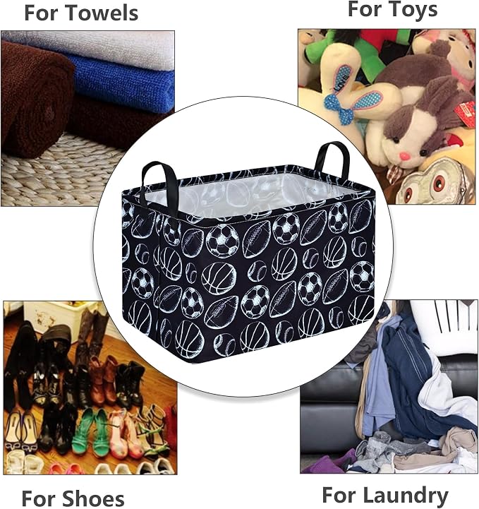 MAIZMZ Kids Hamper Storage Bins Organizer Toy Box Laundry Basket Large Canvas Collapsible Chest for Home/Dorm/Kitchen/Pet/Office/Closet/Shelf/Gift Baskets
