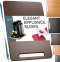 Ibyx Elegant Appliance Slider - Sliding Tray for Coffee Maker & Heavy Kitchen Appliances, Easy Slide, Made of Premium Bamboo, Space-Saving Kitchen Organizer, 40 lb Capacity, Brown - 9.5 x 14 Inch