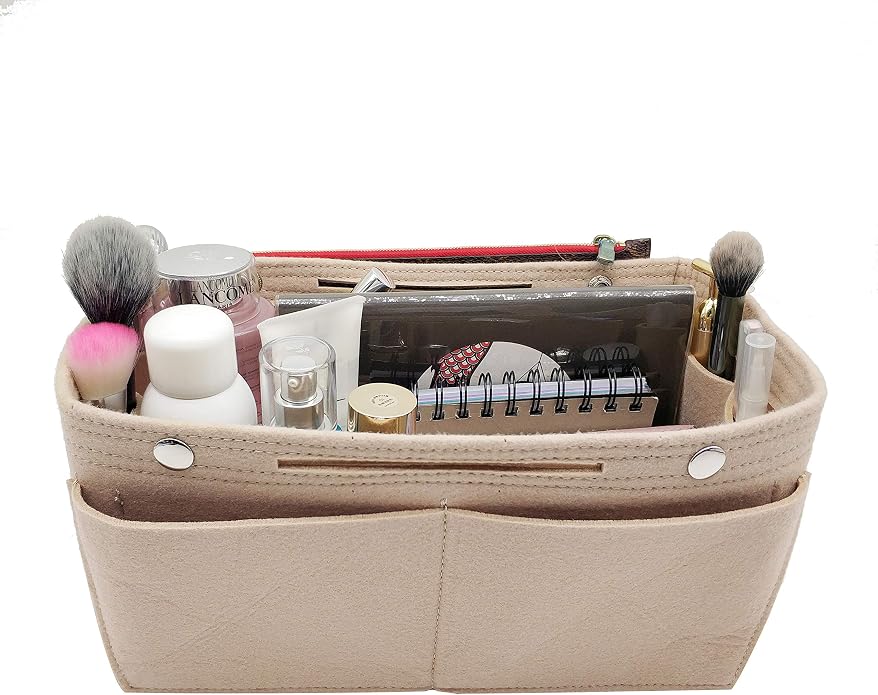 LEXSION Felt Purse Organizer Insert Multi Pocket Bag Organizer Shaper | zipper bag, tote shaper, multi pocket bag, handbag shaper, various sizes