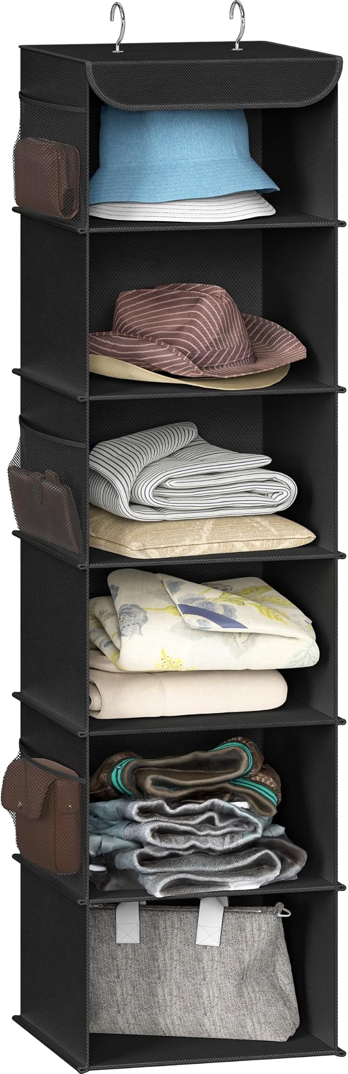 Simple Houseware 6 Shelf Hanging Closet Organizer, Black