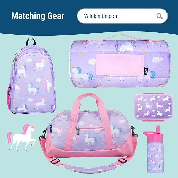Wildkin Set of 3 Kids Nesting Food Containers for Girls – Stackable, Airtight & BPA-Free Snack Containers, Dishwasher Safe Lunch Box Containers for School & Travel, Ages 3–12 – Unicorn