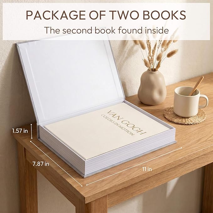 MAOBUYOU Decorative Linen Book Set of 2, Faux Book Storage Box, Coffee Table and Bookshelf Decor