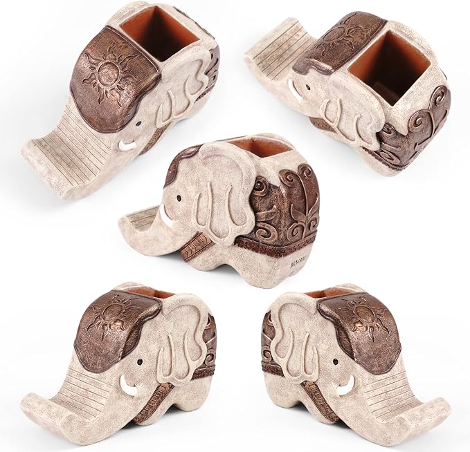 MOKANI Elephant Pencil Holder with Phone Stand, Elephant Gifts for Women | Office Home Desk Organizer Accessories Cute Desk Decor Decorations Thanksgiving Christmas Christmas Gift