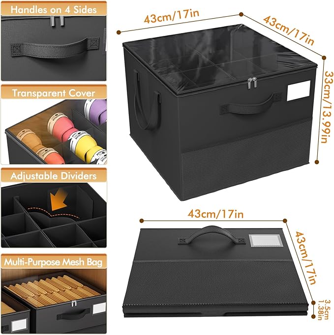 Large Reinforced 2 Pack Shoe Organizer for Closet with Adjustable Dividers | Customizable Compartments for Sneakers, Boots, Heels, Sandals, Clothes, Towels and Toys, Versatile Cube Storage Organizer