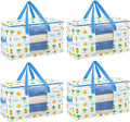 VENO 4 Pack Heavy Duty Moving Bags, Clothes and Comforter Storage Bags with Clear Window, College Dorm Essentials Packing Supplies, Foldable Boxes Alternative (Tropical Island, 4 Pack)