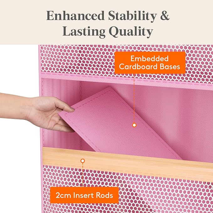 Lifewit Hanging Shelves with Transparent Pockets for Stuffed Toys for Children's Room