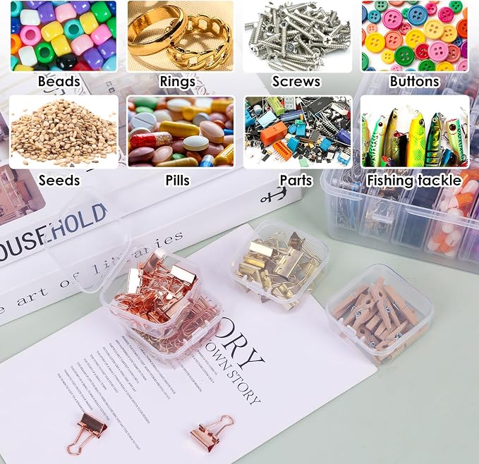 Bead Organizer Box 108 Pcs Plastic Storage Containers for Craft Jewelry