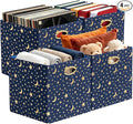 Posprica 13x13x13 Storage Cube Bins, Collapsible Storage Bins Fabric Storage Cubes Organizer Baskets Box Drawers for Shelves, Closet, Wardrobe, Bookshelf, Cabinet, Blue-Moonstar, 4 Pack