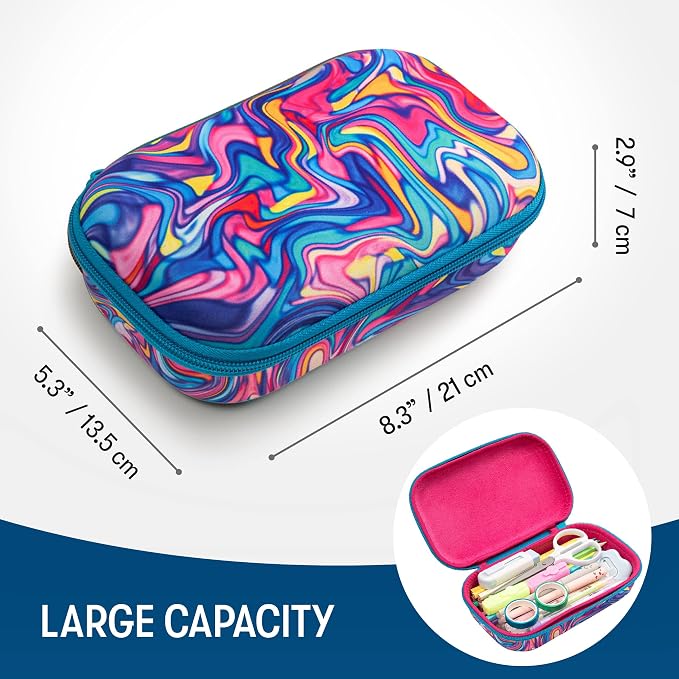 ZIPIT Colorful Pencil Box for Girls, Cute Pencil Case for School, Large Capacity Stationery Organizer Box