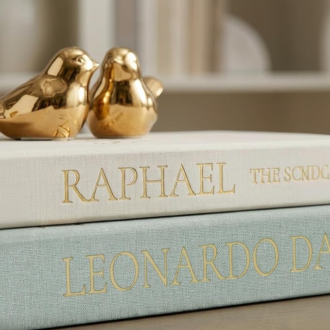 Upgraded Decorative Books for Home Decor - Coffee Table Faux Books for Decoration, Linen Fake Book Storage Box for Entryway, Bookshelf, Modern, Boho, Farmhouse & Neutral Aesthetic Decor, Set of 2