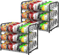 BTY Can Organizer for Pantry Stackable 2 Pack, Can Storage Organizer Rack Stacking Can Dispensers Small Space Holds up to 36 Cans for Pantry, Kitchen, Cabinet Black