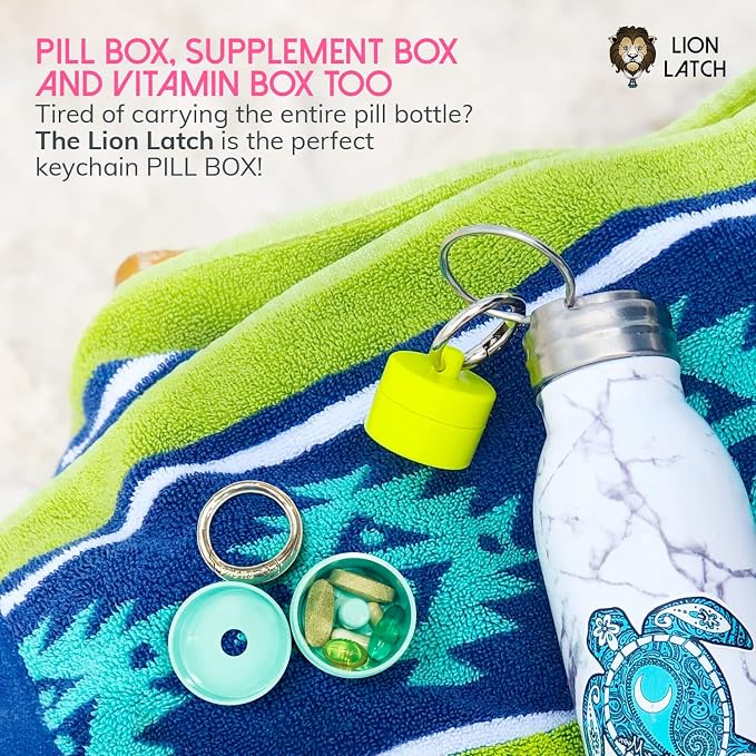Lion Latch Travel Jewelry Box Case, Ring Holder on Shark Tank for Women Girls with Keychain, Small Jewelry Organizer Boxes Storage Case, Portable Key Chain