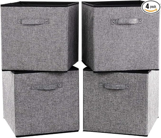 Cube Storage Bins, 13x15x13 inch Stroage Bin,4-Pack Large Storage Boxes with Handle for Organizing Shelf,Nurery,Home,Colset