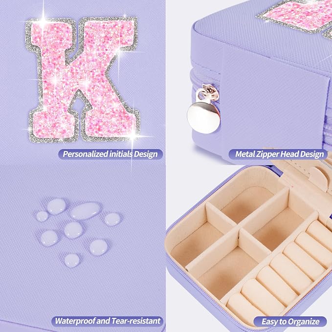 Uygafly Gifts for Teen Girl Trendy Stuff,Birthday Gift for 5 6 7 8 9 10 11 12 13 14 15 Year Old Girls,Cute Travel Jewelry Case Small Box | Lavender,K