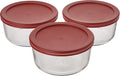 Anchor Hocking 4 Cup Food Storage Containers with Red Lids (3)
