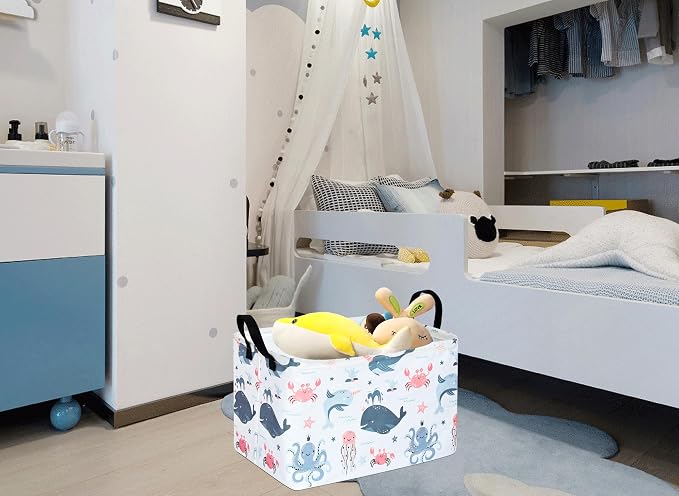 MAIZMZ Baby Storage Basket Cute Gifts Basket Toys Organizer Waterproof Kids Hamper Nursery Bins Women Storage Cube for Home/Dorm/Kitchen/Pet/Office/Closet/Shelf/Room Decor