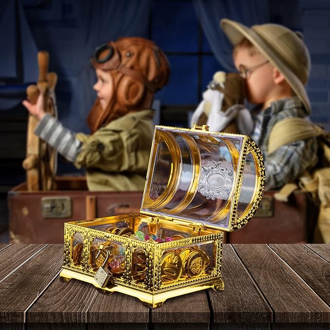 Kids Pirate Treasure Chest,Teacher's Favorite Treasures Collection Storage Box,Treasure Chest Toys for Classroom