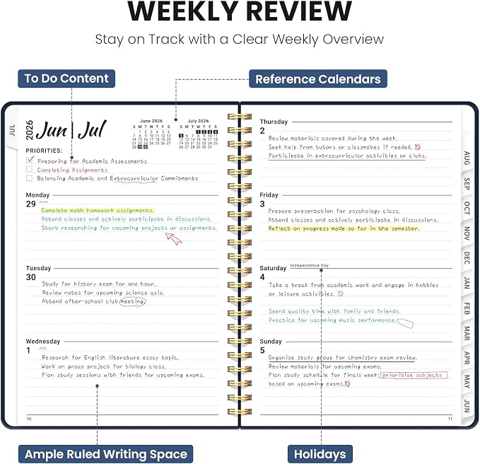 Planner 2026-2027, Hardcover Monthly and Weekly Academic Planner July 2026 - June 2027, Teacher and Student Calendar Agenda Book with Tabs, A4 (8.5" x 11"), Ideal for School and Office, Golden Butterfly