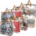 8 Pcs Clear Wreath Storage Bags 26 Inch Garland Container Door Garland Holiday Wreath Storage Holder with Handle and Zipper Heavy Duty Plastic Packing Totes(Camel)