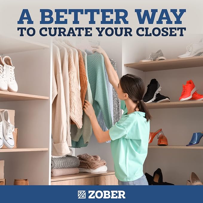 ZOBER Blush Velvet Hangers 50 Pack - Clothes Hangers, Coat Hanger for Pants & Dress Clothes - Non Slip w/ 360 Degree Swivel, Holds up to 10 lbs - Strong Felt Hanger for Clothing