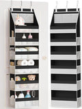 Criusia Over the Door Organizer, Heavy-Duty 6-Shelf Hanging Storage with 13 Mesh Pockets, 55lbs Capacity Behind the Door Storage for Nursery, Bathroom, Bedroom, and Dorm, Black