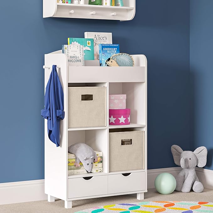 RiverRidge Folding Storage Bins with Handles Taupe Cube Storage Organizer for Closet, Bedroom & Playroom - Closet Organizers and Storage Set of 4