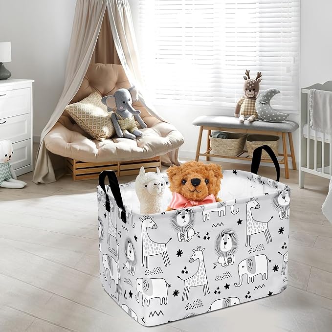 MAIZMZ Kids Storage Basket Baby Foldable Toys Organizer Bins Decorative Gifts Bakset Waterproof Nursery Hamper Women Storage Cube Kids Laundry Basket for Home/Dorm/Kitchen/Pet/Office/Closet/Shelf/