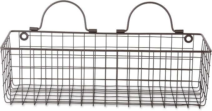 DII Farmhouse Vintage Décor, Wire Wall Basket, Medium, Bronze, 2 Piece