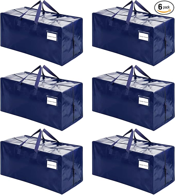 VENO 6 Pack Heavy Duty Moving Bags with Backpack Straps, Zippers & Handles, Extra Large Packing Bags for College Dorm Essentials, Moving Supplies Alternative to Cardboard Moving Boxes