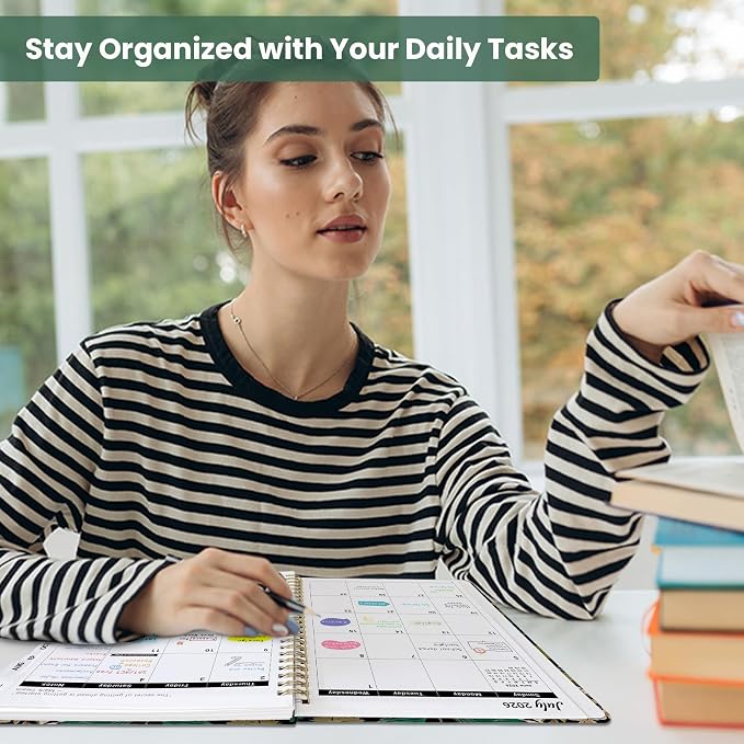 Planner 2026-2027, Hardcover Monthly and Weekly Academic Planner July 2026 - June 2027, Teacher and Student Calendar Agenda Book with Tabs, A4 (8.5" x 11"), Ideal for School and Office, Forest Botanica
