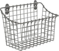 Spectrum Large Wall Mounted Wire Basket Industrial Gray Kitchen Wall Mount Organizer Storage Basket, Wire Basket for Kitchen Bathroom Pantry Organization, Wall Hanging Wire Caddy for Modern Homes