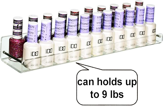AMT 3 Pack Acrylic Floating Shelves, 15" L x 3.25" W, Clear Bathroom Wall Shelf, Bookshelves, Invisible Display for Office, Bedroom, Small Gap Allows Water to Escape, Free Screws & Drill Bit (Medium)