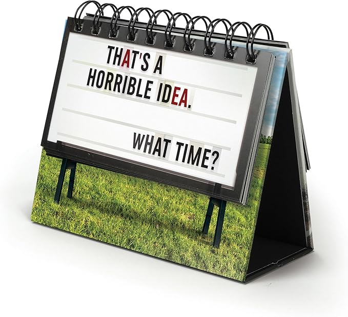 Genuine Fred Daily Marquee Desktop Flipchart, 52 Witty Signs, Fun & Functional Desk Accessories for Home or Office, Funny Gift for Coworkers, Office Gifts