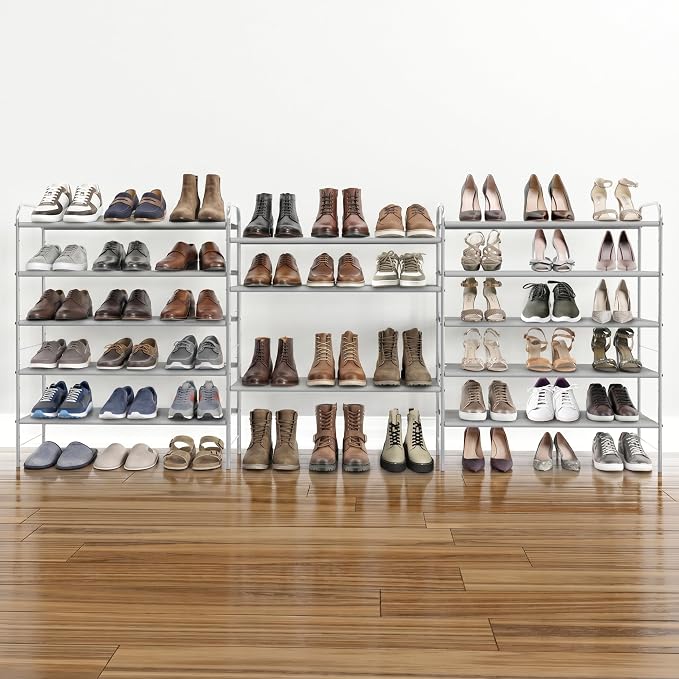 Simple Houseware 5-Tier Shoe Rack Storage Organizer, Grey