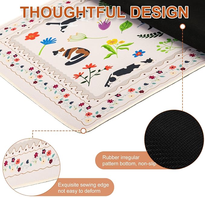 L-SPOUTTO Cute Cat Desk Mat for Keyboard and Mouse,XXL Large Mouse Pad Non-Slip Keyboard Pad Waterproof Desktop Mat for Laptop Computer Work Game Home Office-Cats