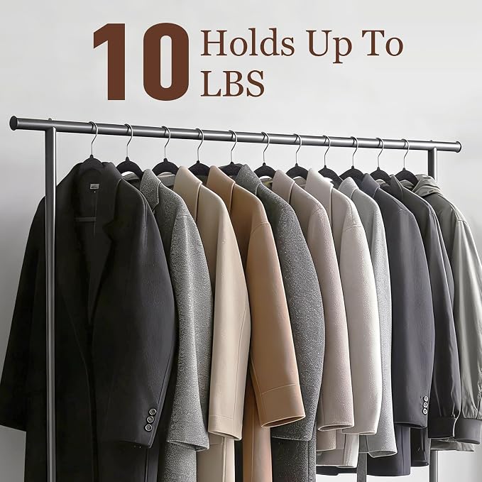 Velvet Hangers 50 Pack, 17.5 Inches Wide Large Size, Heavy Duty Non-Slip Slim Clothes Hangers for Pants, Coats, Skirts, Jeans, Sweaters and More, Nylon-Flocked, Black