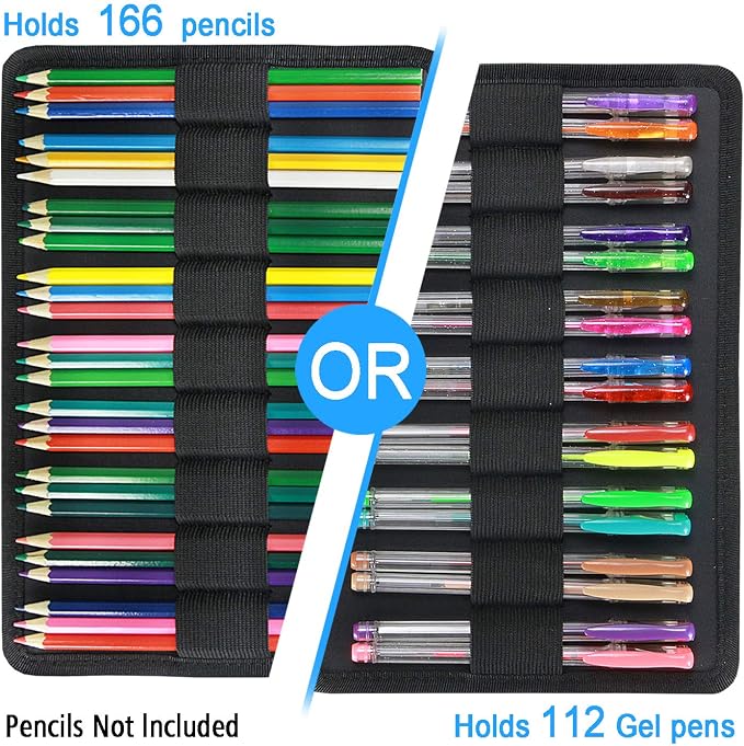 YOUSHARES 166 Slots Colored Pencil Case Holder - Pen Case Organizer with Multilayer Holder for Prismacolor Colored Pencils & Gel Pen of Adult & Artist (blossom)
