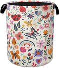 Colorful Butterfly Flowers Laundry Basket Collapsible Laundry Hamper Clothes Storage Bin for Bathroom Bedroom Room Decor 16" X 20.8"