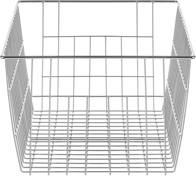 Slideep Farmhouse Wire Organizer Storage Bin Basket with Handles, Food Storage for Kitchen Cabinets, Pantry, Closet, Bedroom, Bathroom, Office 6 Pack