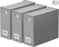 SpaceAid 3 Pack Bed Sheet Organizers and Storage, Foldable Sheet Organizer for Linen Closet, Sheets Set Folder Keeper with Window XL (Queen & King Size) Bedding Container (Gray, 3 Pack)