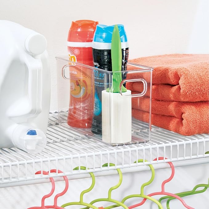 iDesign Slim Clear Plastic Storage Bin, Tall Narrow | Organizer, For Kitchen, Fridge, Freezer, or Pantry