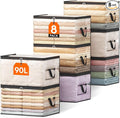 Lifewit 8 Pack Clear Clothes Storage Bags, 90L Plastic Blanket Vinyl Foldable Moving Bags with Zipper, Closet Organizers and Storage Containers for Bedding, Duvet, Pillow