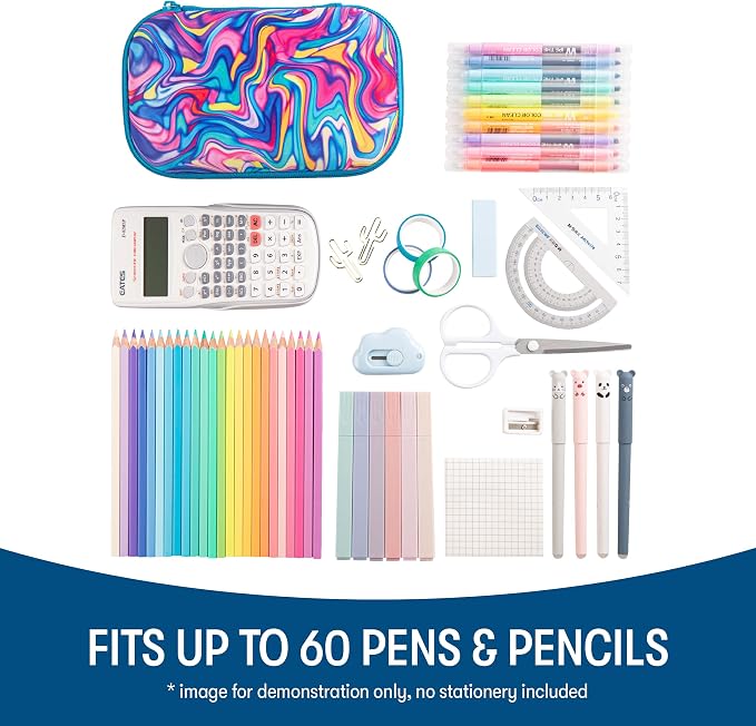 ZIPIT Colorful Pencil Box for Girls, Cute Pencil Case for School, Large Capacity Stationery Organizer Box