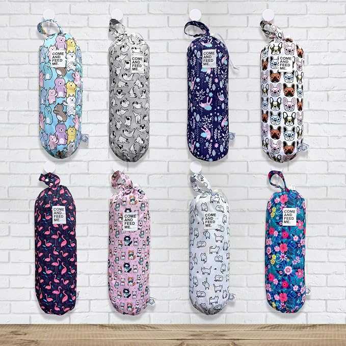 2pcs Waterproof Plastic Grocery Trash Bag Holder Shopping Carrier Holder Organizer Kitchen Storage Bag Dispenser Multiple Designs Sizes Dogs