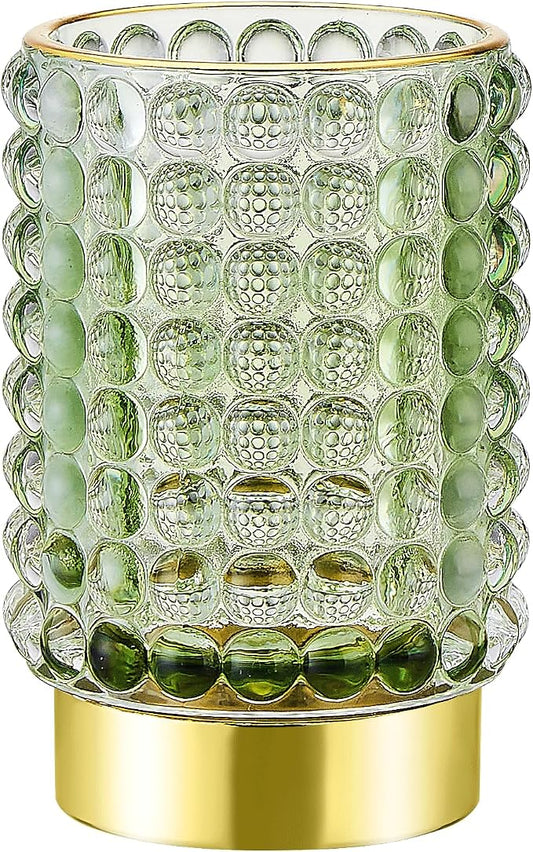 Makeup Brush Holder Organizer,Toothbrush Holders,Desk Pen Pencil Holder,Multifunctional Vintage Glass Brush Cup(A38-2-US/Green/L)
