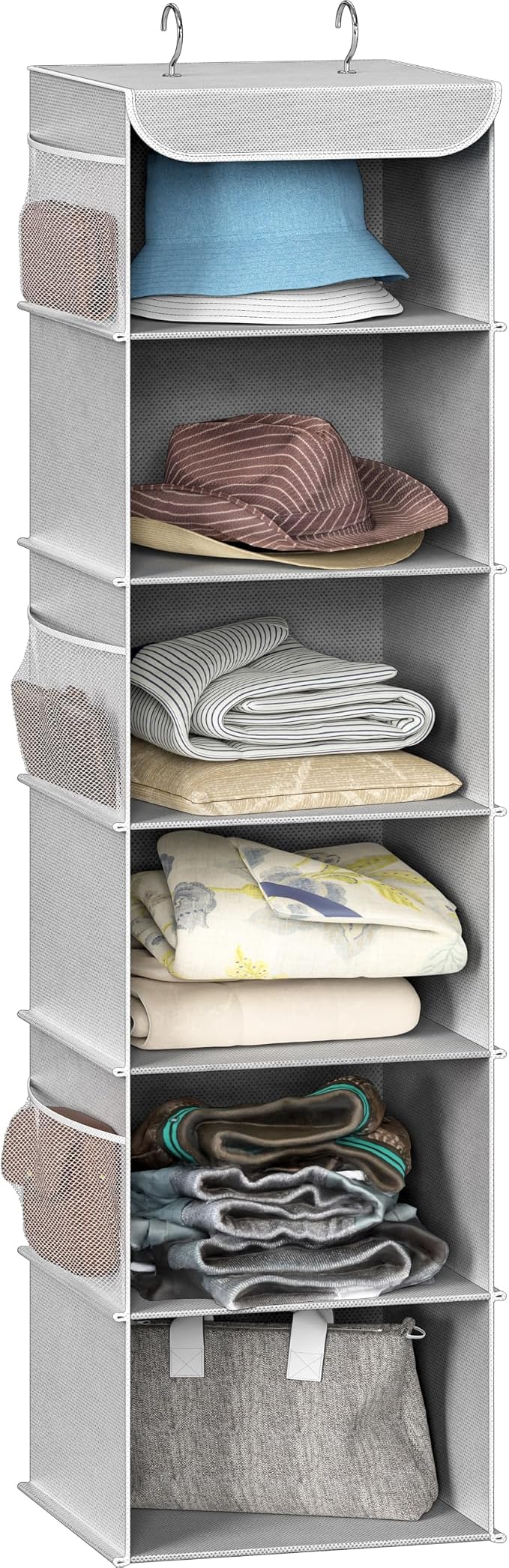 Simple Houseware 6 Shelf Hanging Closet Organizer, Gray