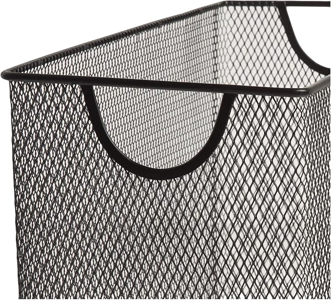 U Brands Desktop Hanging File Organizer, Black Mesh Metal, 5.5" D x 9.53" W x 12.4" H, Letter Size, Steel Wire Document & Folder Organizer for Office Desk, Home, Classroom
